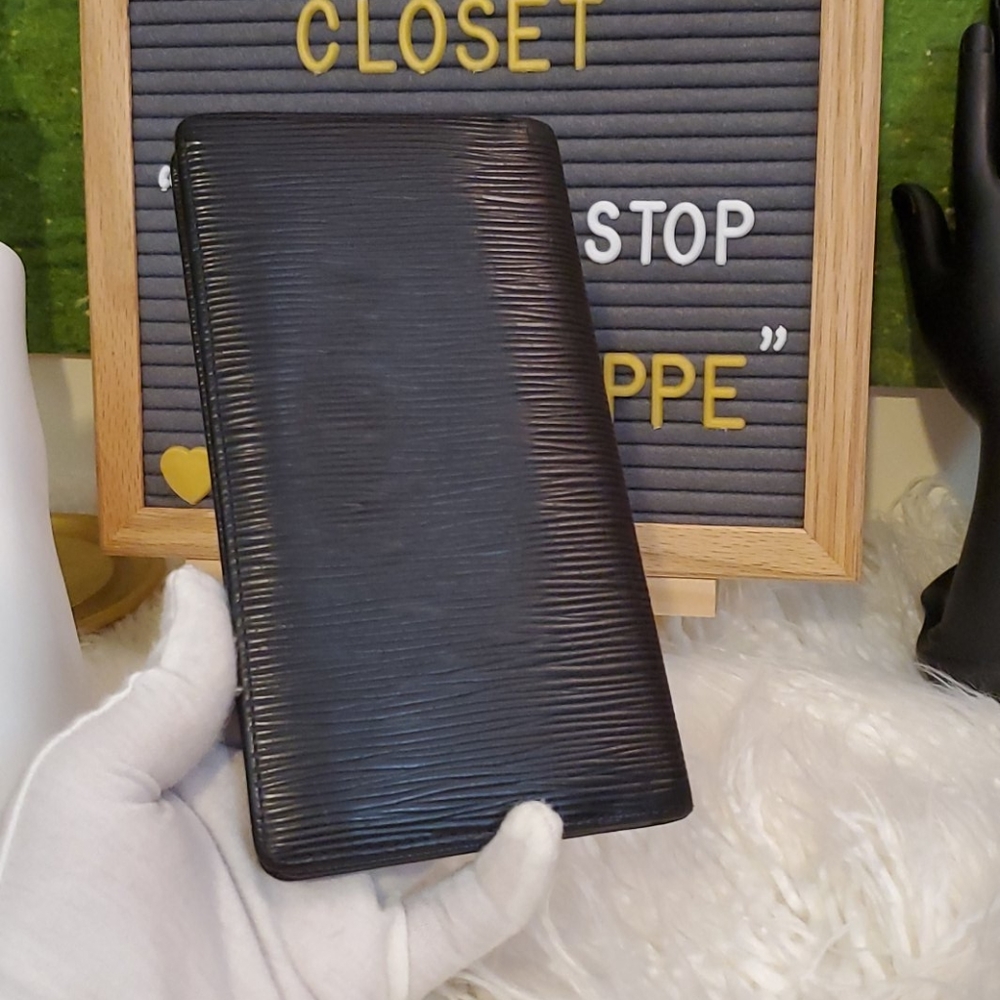 BLK PORTE EPI LONG BIFOLD WALLET
